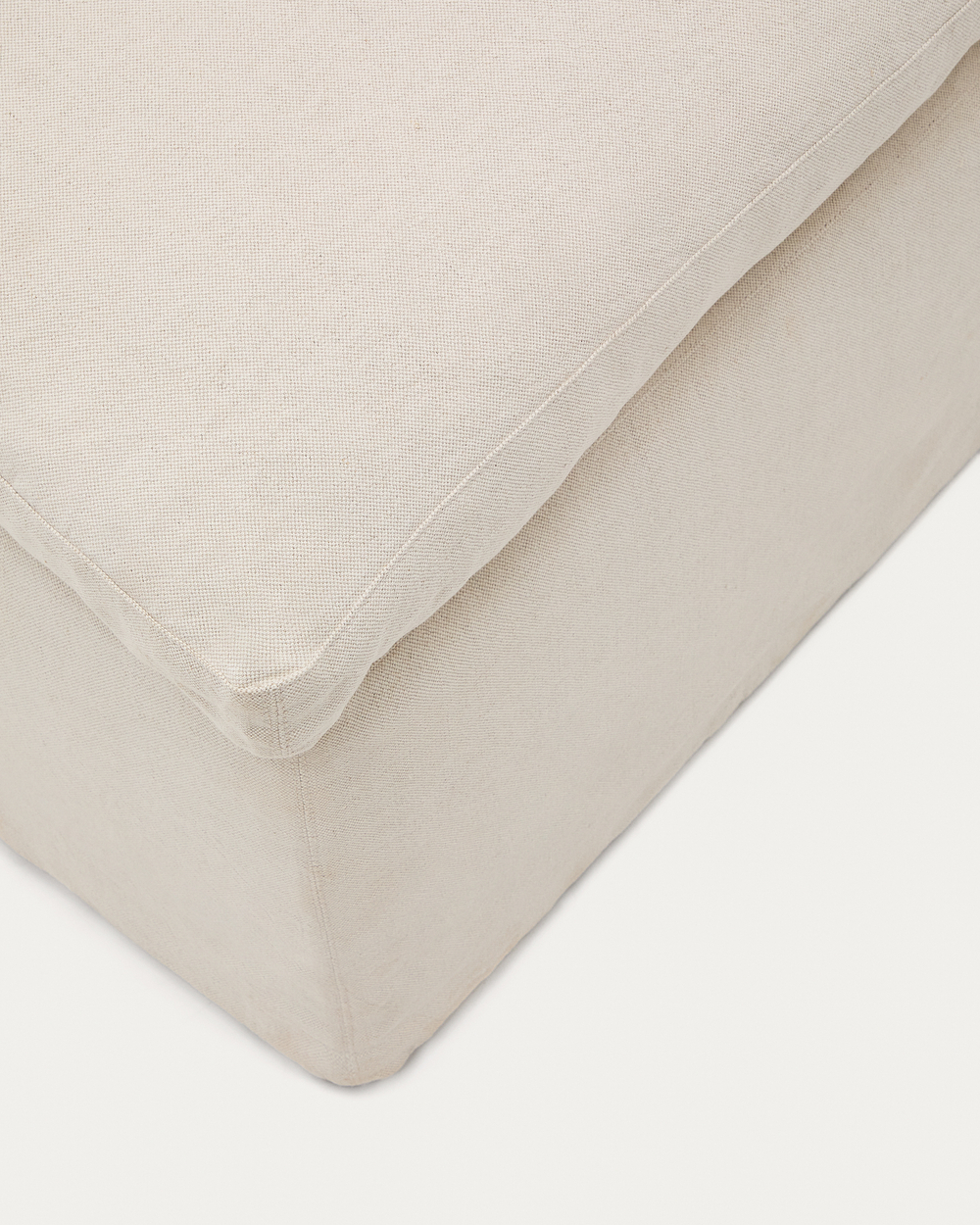 Чехол на подставку для ног Zenira из хлопка и льна бежевого цвета, 90 x 90 см