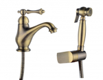 77051-D Смеситель для умыв. с гиг. под. (БРОНЗА)