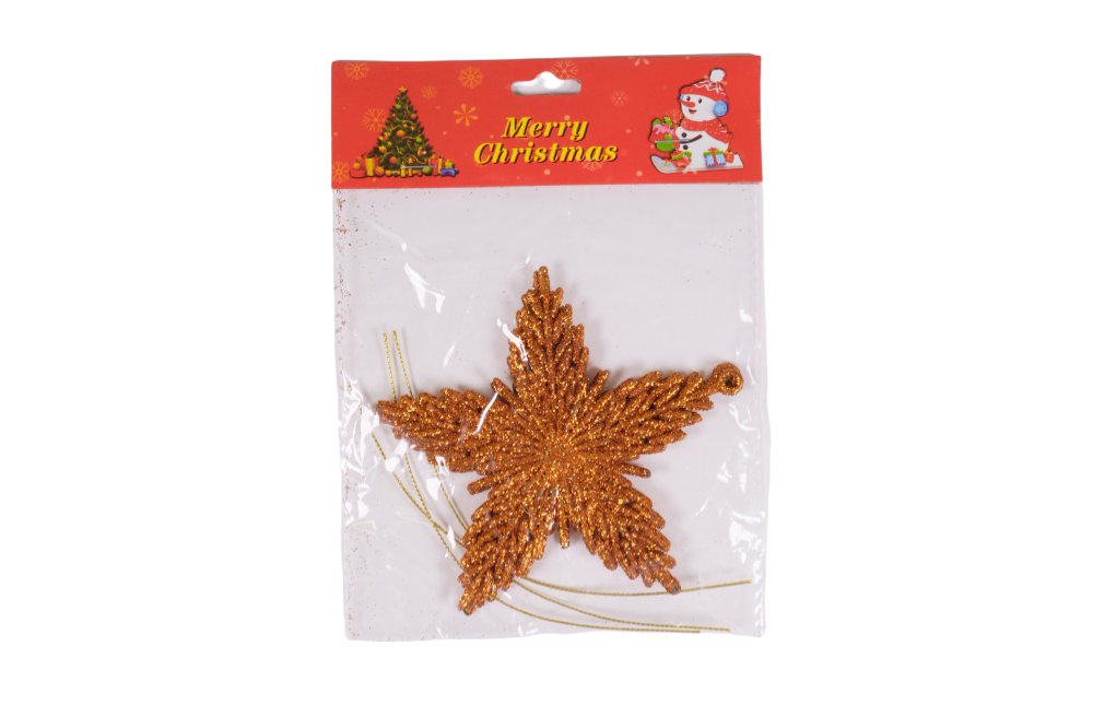 Набор украшений звезда 2шт 9,5см оранжевый SYLKGJB-482141