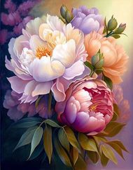 Almaz qaşlarla tablo \ Алмазная вышивка \ Diamond painting Цветущие пионы