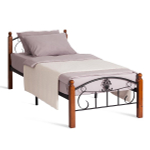 Кровать РУМБА (AT-203)/ RUMBA дерево гевея/металл, 90*200 см (Queen bed), красный дуб/черный