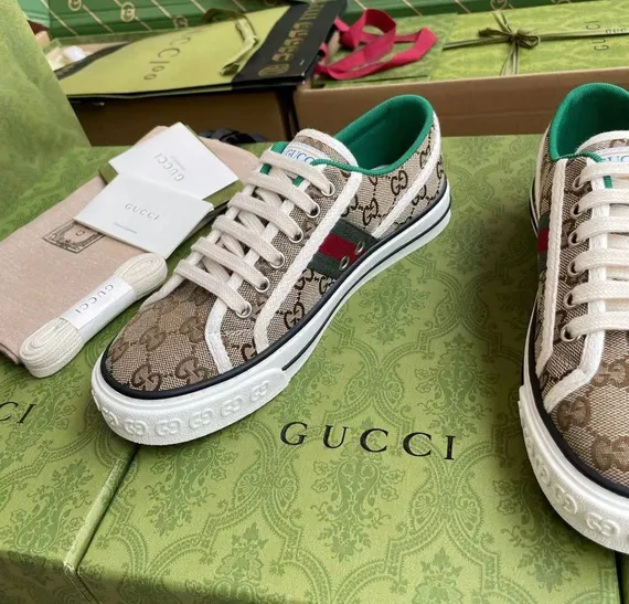 Мужские кеды GUCCI TENNIS, бежевый