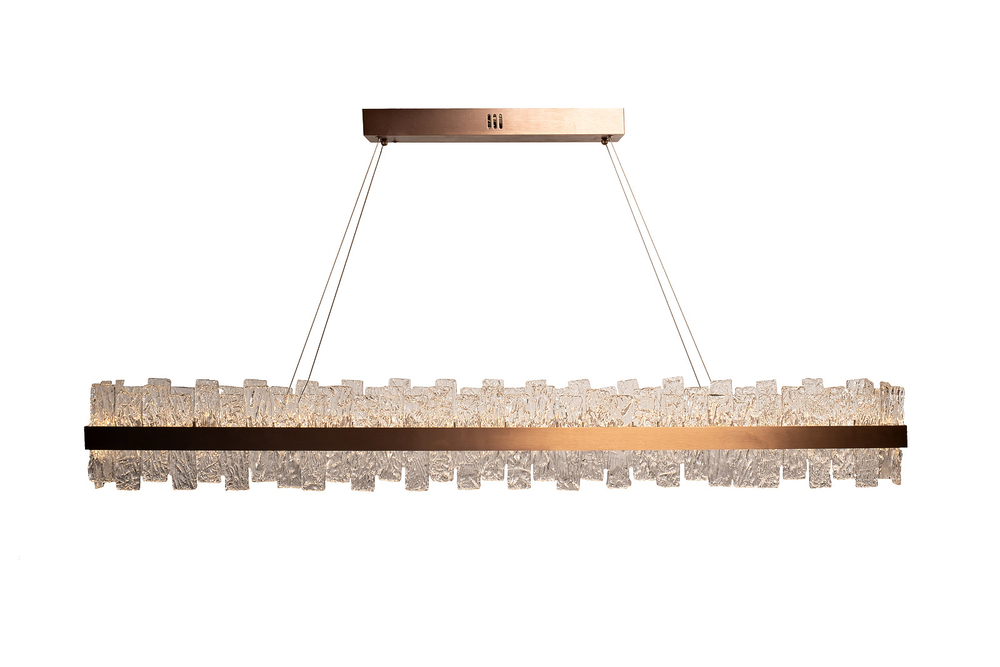 Люстра подвесная прямоугольная 140см Garda Decor золотая