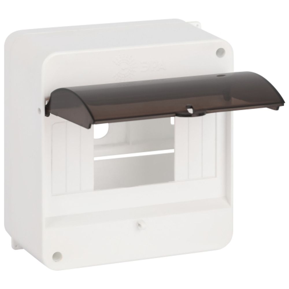 Корпус пластиковый навесной ЭРА SIMPLE КМПн 1/6 IP30 прозрачная крышка белый | Корпуса пластиковые