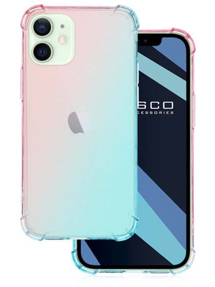 Чехол ROSCO для Apple iPhone 12 mini оптом (арт. IP12MINI-HARD-TPU-PINK-BLUE)