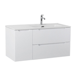 Подвесная тумба с раковиной BelBagno ETNA 100 Bianco Lucido правая, ETNA-1000-2C-1A-SO-BL-R + BB1000ETL-R