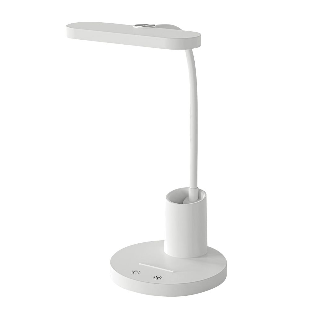 ULM-D603 10W-3000-6000K-DIM WHITE Светильник настольный светодиодный с подставкой под канцелярские принадлежности. Сенсорный выключатель. Диммер. Белый. TM Uniel