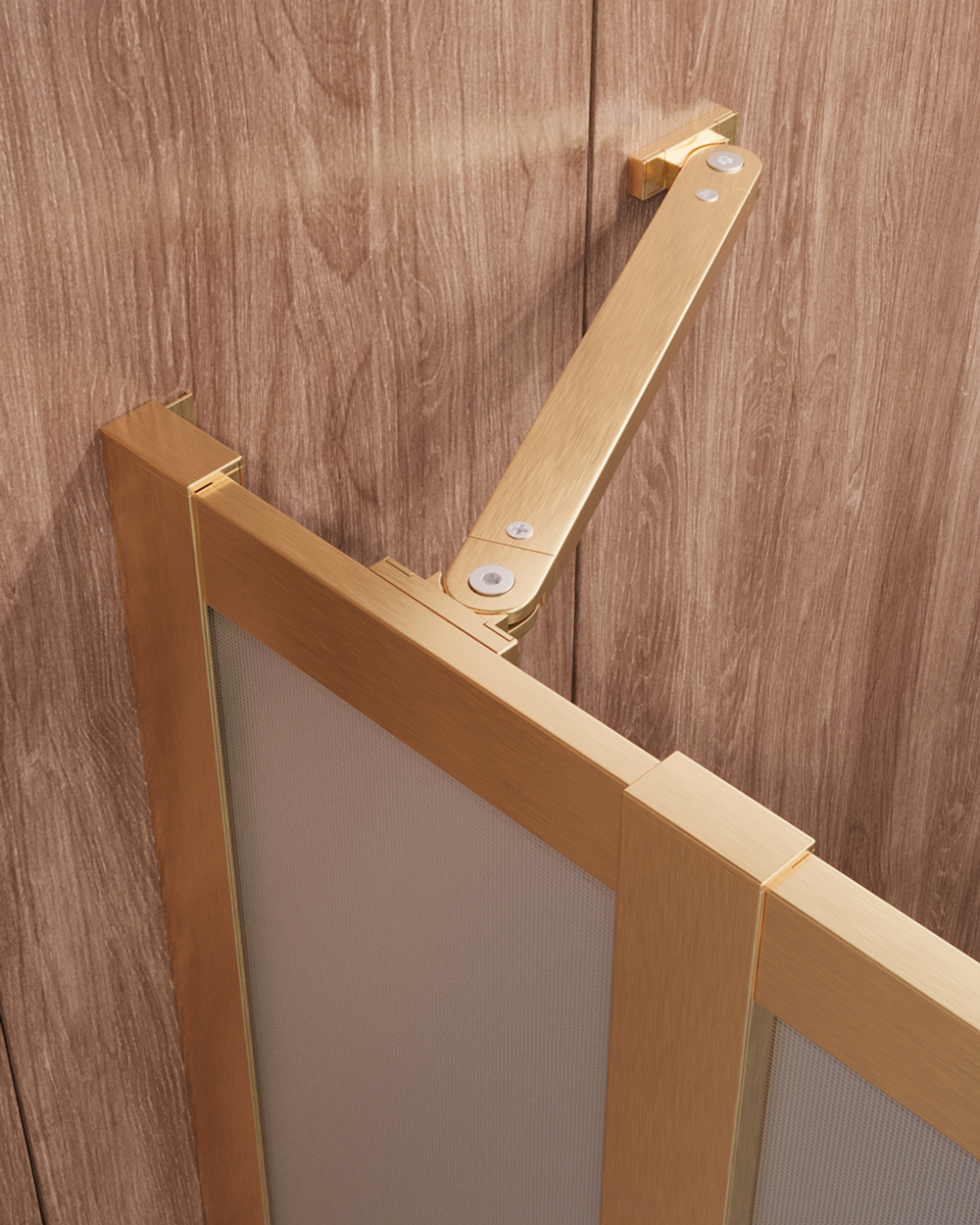 Душевой уголок Cezares MOLVENO-AH-21-90+20-P-BORO, 110х90х195, профиль брашированное золото, стекло Punto матовое