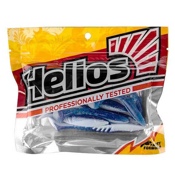 Виброхвост Slash 2,64&#39;/6,7 см Blue Sparkles &amp; White 10шт. (HS-19-026) Helios