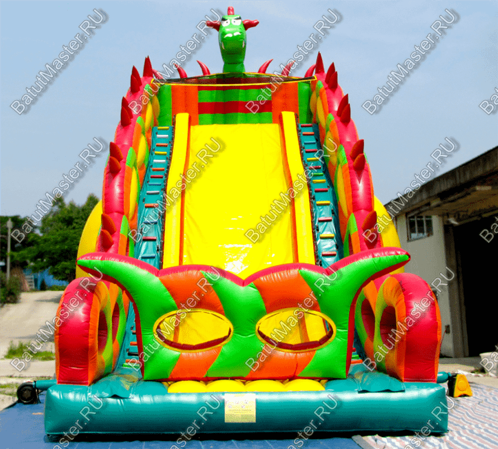 Батут-горка "Дракон 3" с шипами, два входа 10*5*8 м