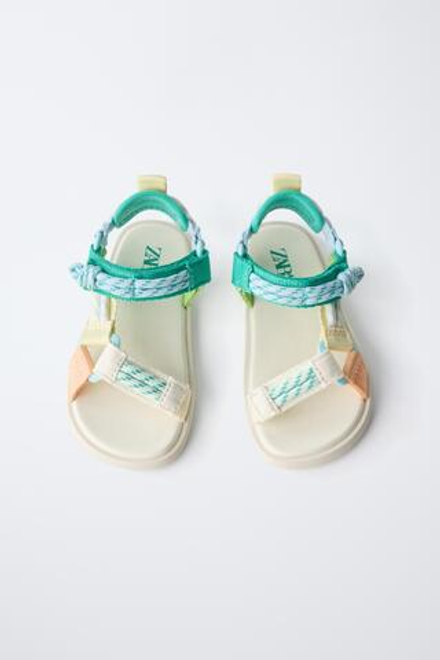 ZARA ТЕХНИЧЕСКИЕ МНОГОЦВЕТНЫЕ САНДАЛИИ BAREFOOT, СИНИЙ