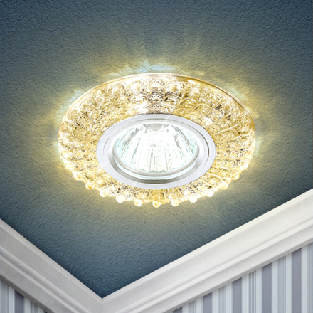 Светильник встраиваемый cо светодиодной подсветкой ЭРА DK LD2 TEA/WH под лампу MR16 GU5.3 коричневый