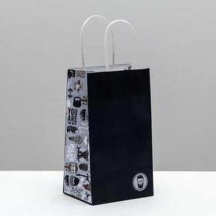 Пакет подарочный крафтовый «Крутой», 12 × 21 × 9 см