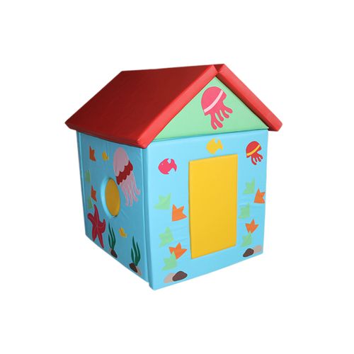 «Домик» с креплениями (мягкое дно — мат) голубой