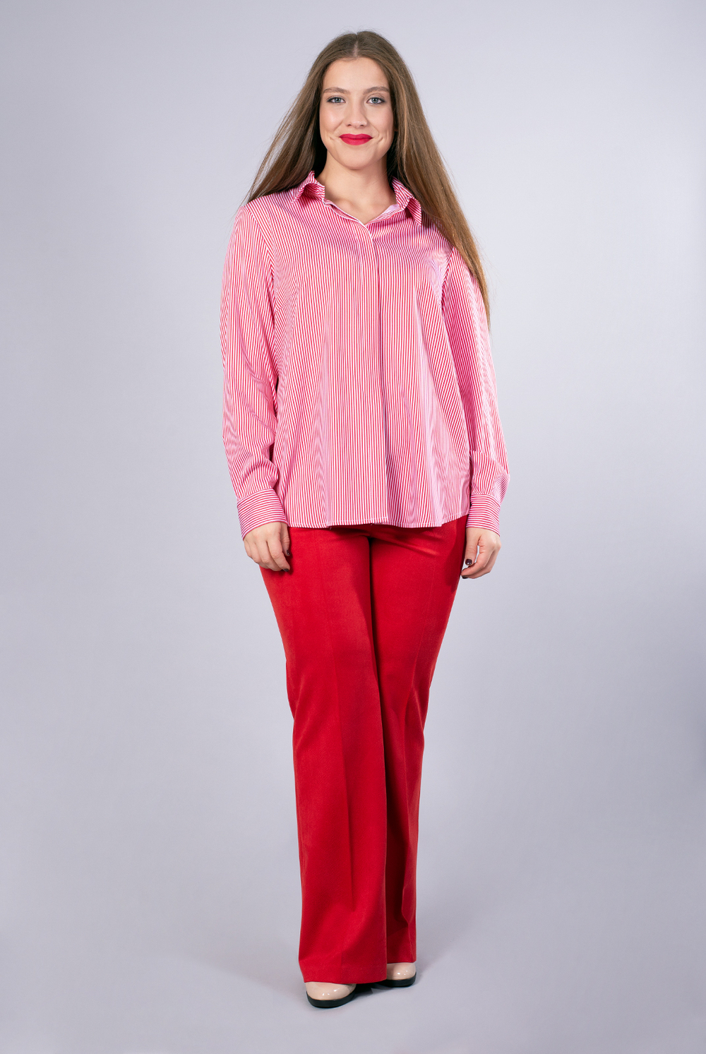 Брюки женские 3565за, красный #366Кра023565за
