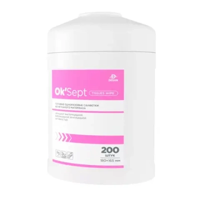 Ок'Септ салфетки для обработки поверхностей 180х165 мм 200 шт (Ok'Sept) банка
