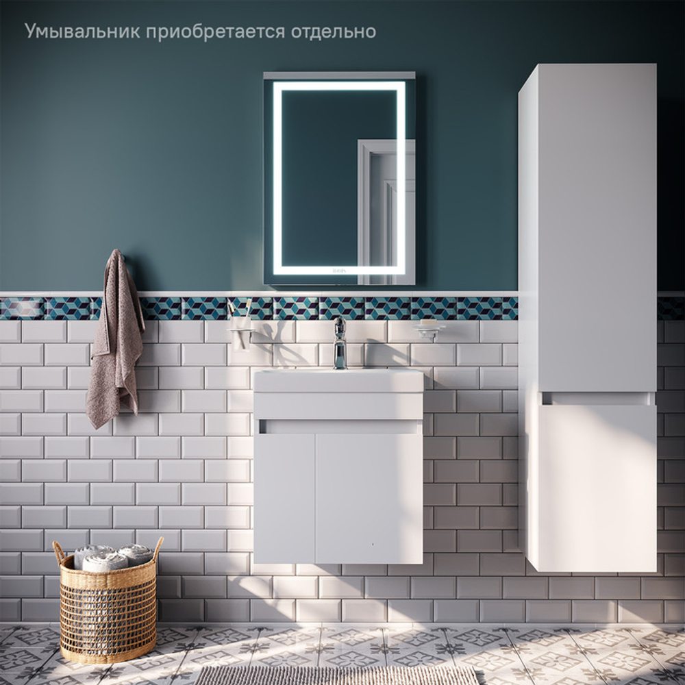 Тумба подвесная с дверцами IDDIS Zodiac, белая, 50 см, ZOD5CD0i95