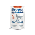 Влажный корм для взрослых кошек из индейки паучи Monge Cat Monoprotein 0,085кг