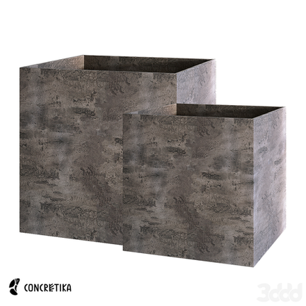 Кашпо CUBE CONCRETE GREY DARK 90 x 90 x 90