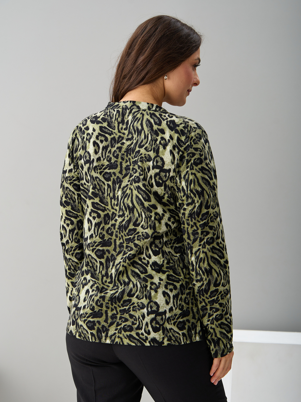 Блузка БЛ-22/зеленый-леопард