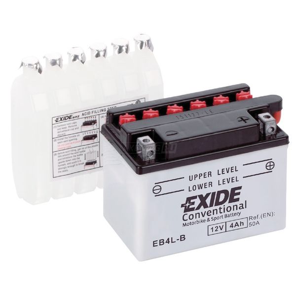 Аккумулятор для мототехники EXIDE EB4L-B 50 А обр. пол. 4 Ач