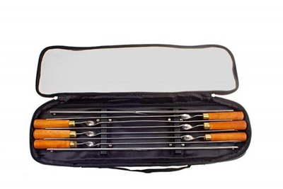 Набор шампуров "Кизляр №2" 7 предметов (прозрачный чехол)