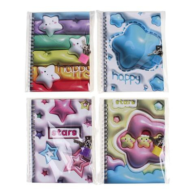 Блокнот на гребне "Бабл", на замке, 45л, 4 вида микс