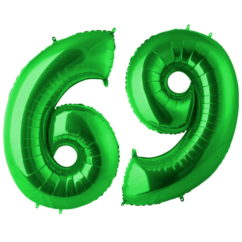 Шар фольгированный Цифра 6 101 см (Зеленый)