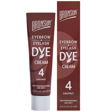 Крем-краска для бровей и ресниц BRONSUN, цвет каштан #4, 15 мл