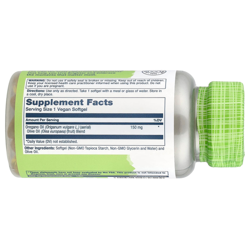 Solaray, True Herbs, масло орегано, 150 мг, 60 капсул