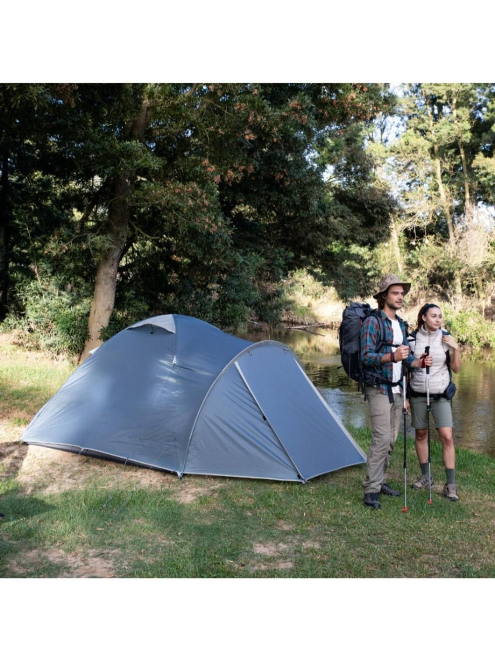 Палатка Naturehike NH21ZP015 трехместная + 1 допместо голубой, 6927595794012