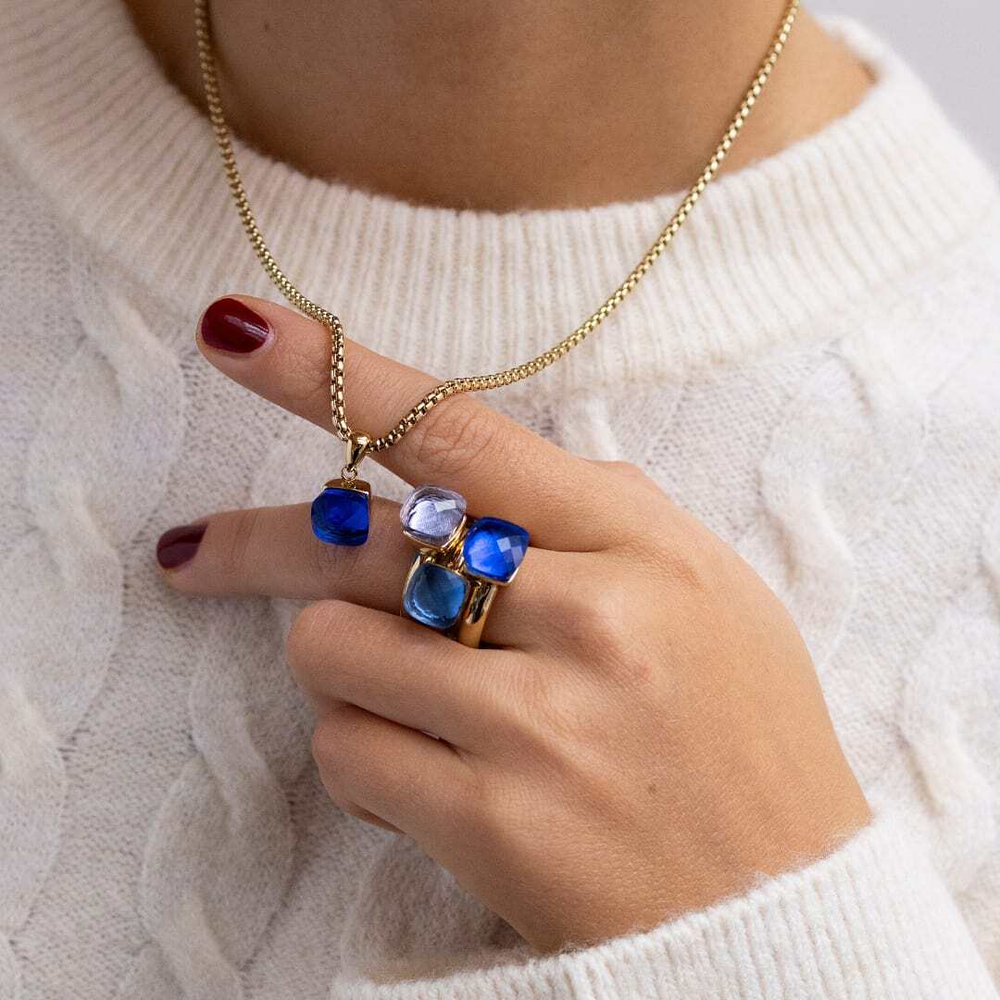 Кольцо Qudo FIRENZE 16.5 (G) Dark Blue 107001/40-4730 16.5 размер 16,5