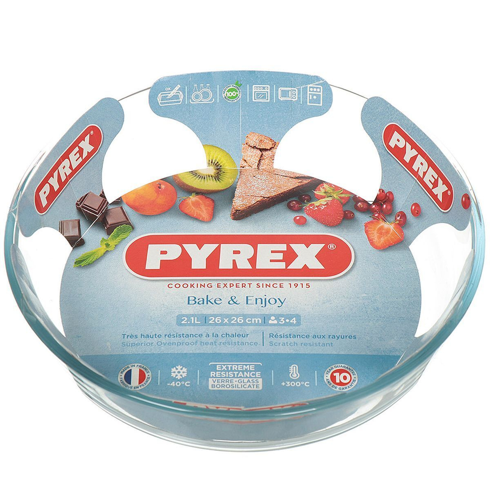 Форма для выпечки стекло, 26х26 см, 2.1 л, кругл, Pyrex, Classic, 828B000/5046