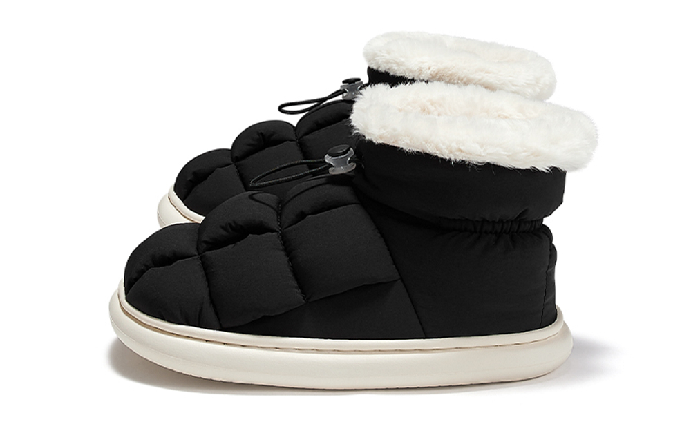 FEIYUE Tofu Insulated Shoes Waterproof Mid-top Casual Shoes Women"s Black