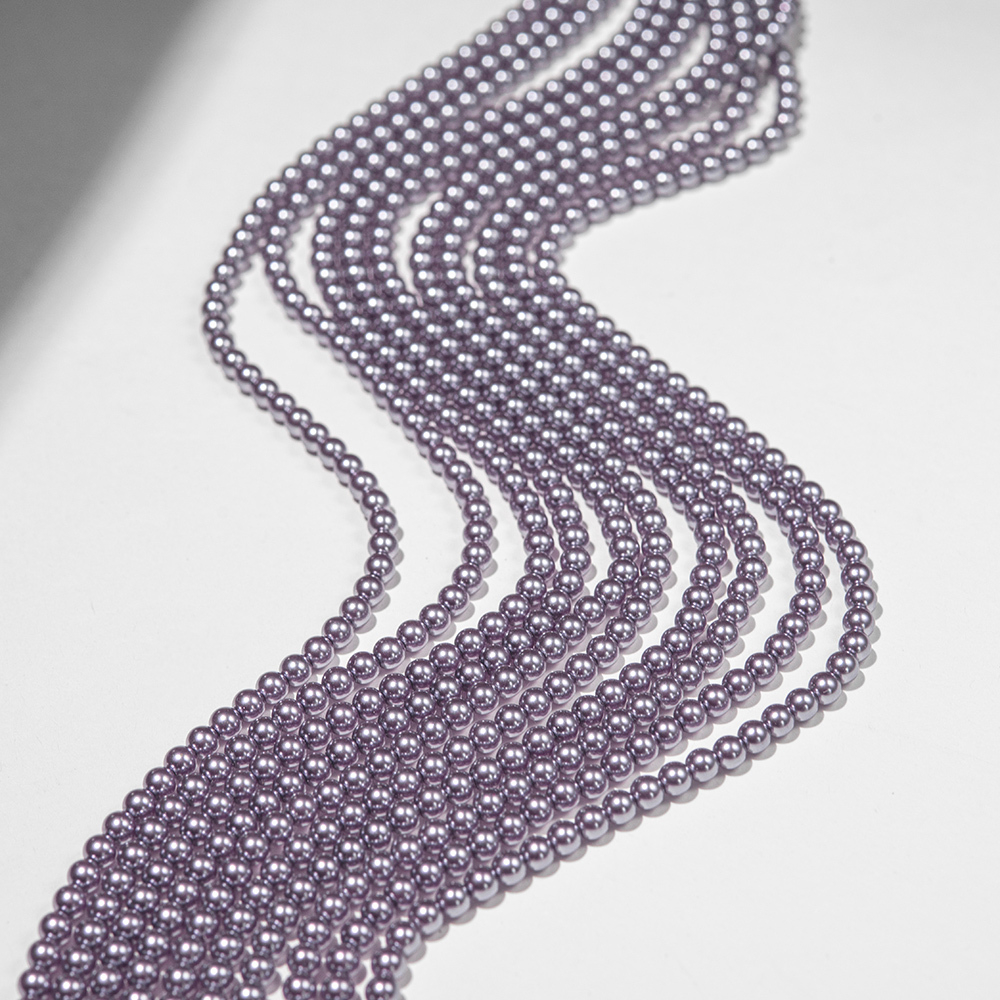 Хрустальный жемчуг, оттенок "PurpleAsh", шар 4мм, улучшенное покрытие