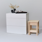 Комод Оланд без ручек белый 3 ящика для вещей и одежды с органайзерами для ящиков