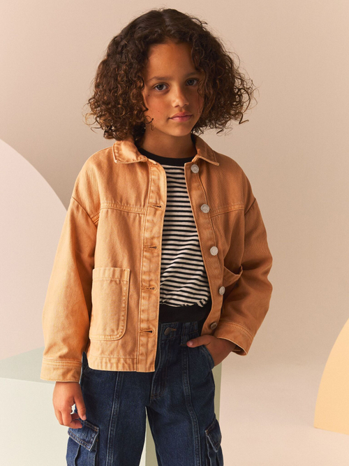 Куртка джинсовая для девочки Next B54-830, Песочный