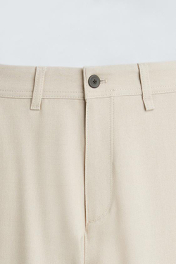 ZARA БРЮКИ ЧИНОС ИЗ КОМФОРТНОЙ РЕЛЬЕФНОЙ ТКАНИ, БЕЖЕВЫЙ