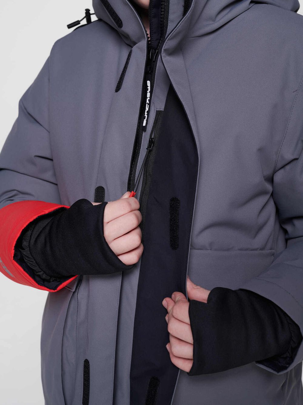 Куртка для мальчика пуховая BASK juno ROYCE серый