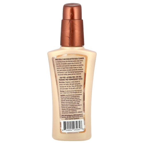 AMBI, Even & Clear®, очищающее средство для лица с маслом какао, без отдушек, 103 мл (3,5 жидк. Унции)