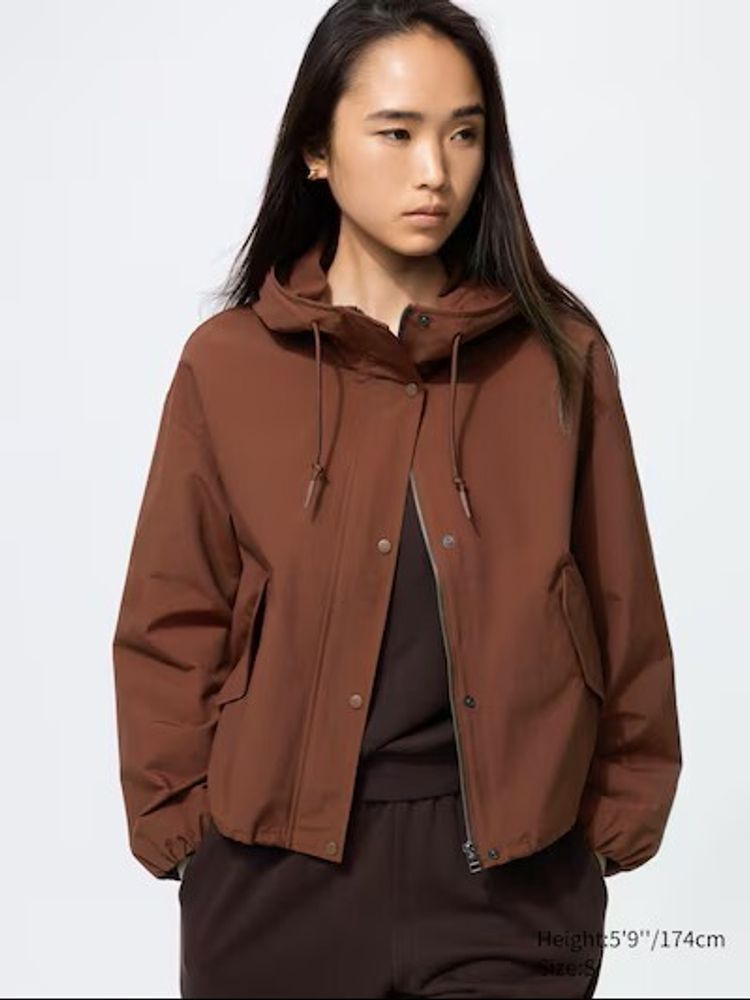 UNIQLO Короткая парка, коричневый