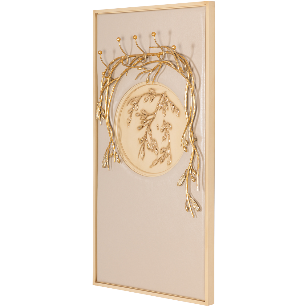 Вешалка настенная Oliva Branch (Олива Бранч) Айвори Мраморное золото