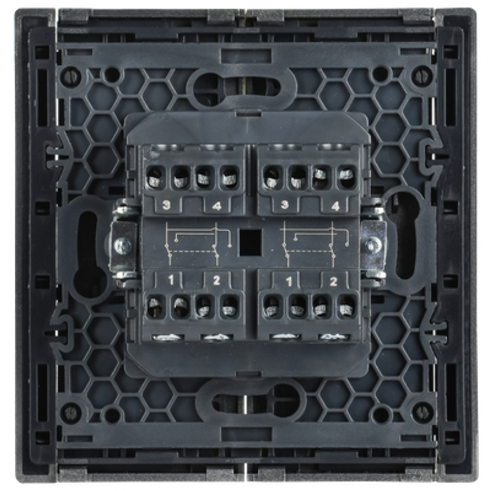 FORTE&PIANO Выключатель 2-клавишный перекрестный 10А FP509 сталь IEK