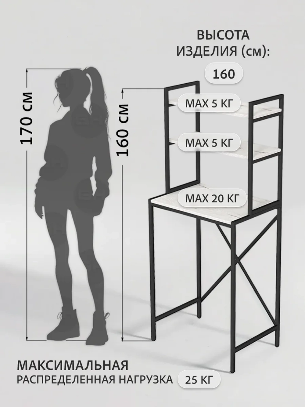 Стеллаж в ванную OVER loft