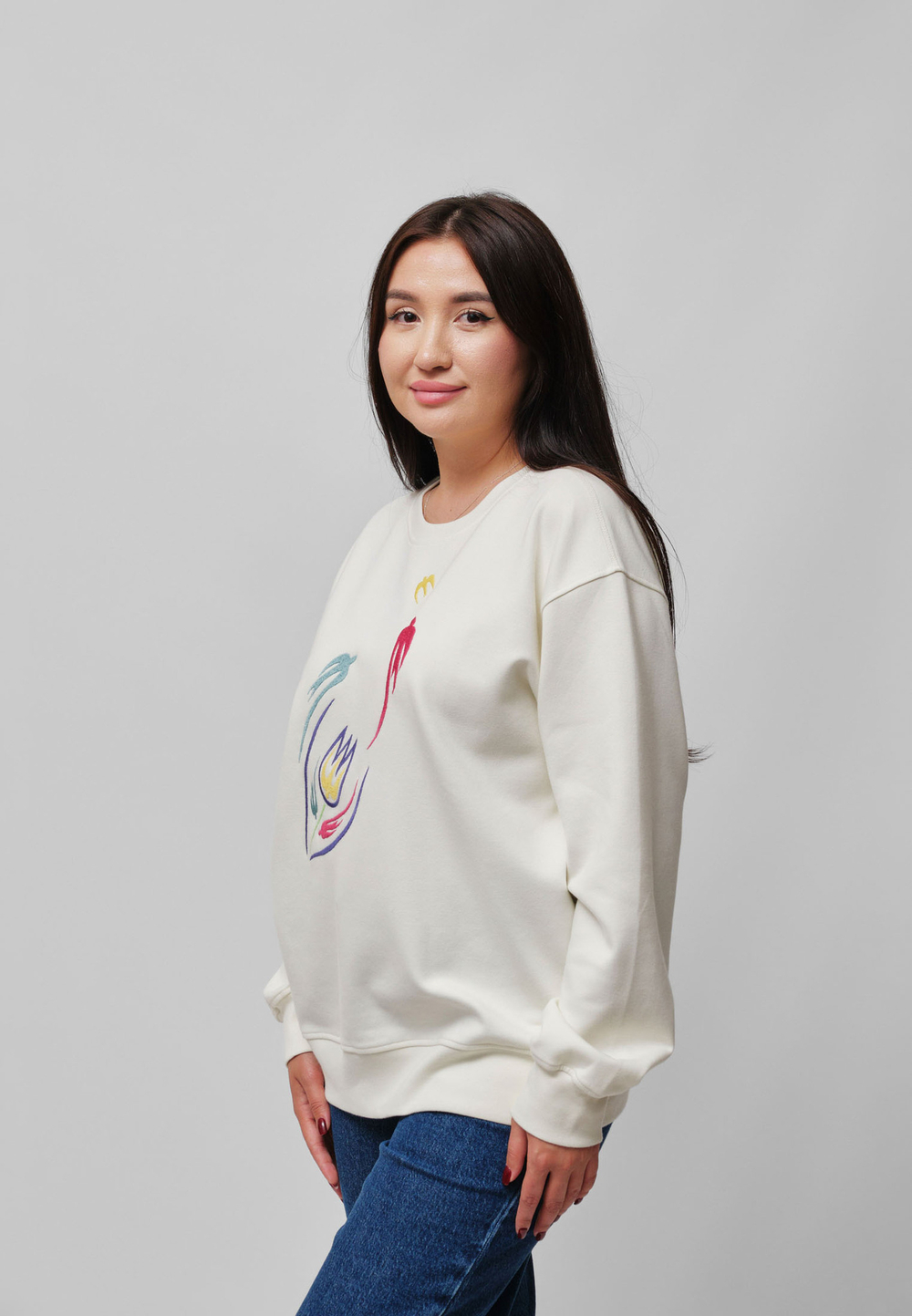 Свитшот QARLYGASH&QYZGALDAQ MILKY WHITE