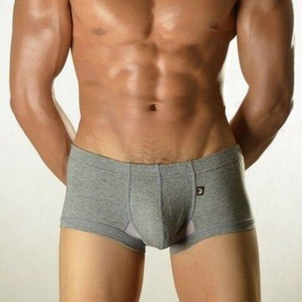 Мужские трусы хипсы серые меланж с белой сеткой DOOP Grey&White Net Trunk