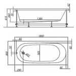 Ванна акриловая Kolpa San TAMIA 180x80 (1W28F)