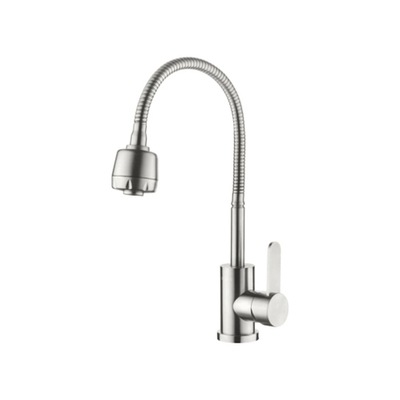 смеситель кухня LEDEME гибкий излив, картридж 35мм, нержавейка, L74304