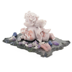 Сувенир "Ангелочек с розой" из мрамолита R116281