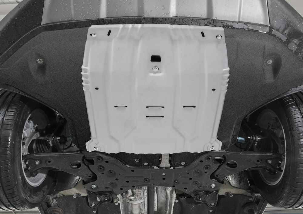 Защита картера и КПП Rival для Hyundai Palisade (V - 3.5; 2.2D (220 л.с.)) 2020-н.в., штампованная, алюминий 3 мм, с крепежом, 333.2385.1